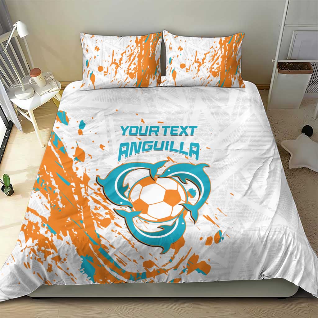 Custom Anguilla Football Bedding Set Go Champions Grunge Style