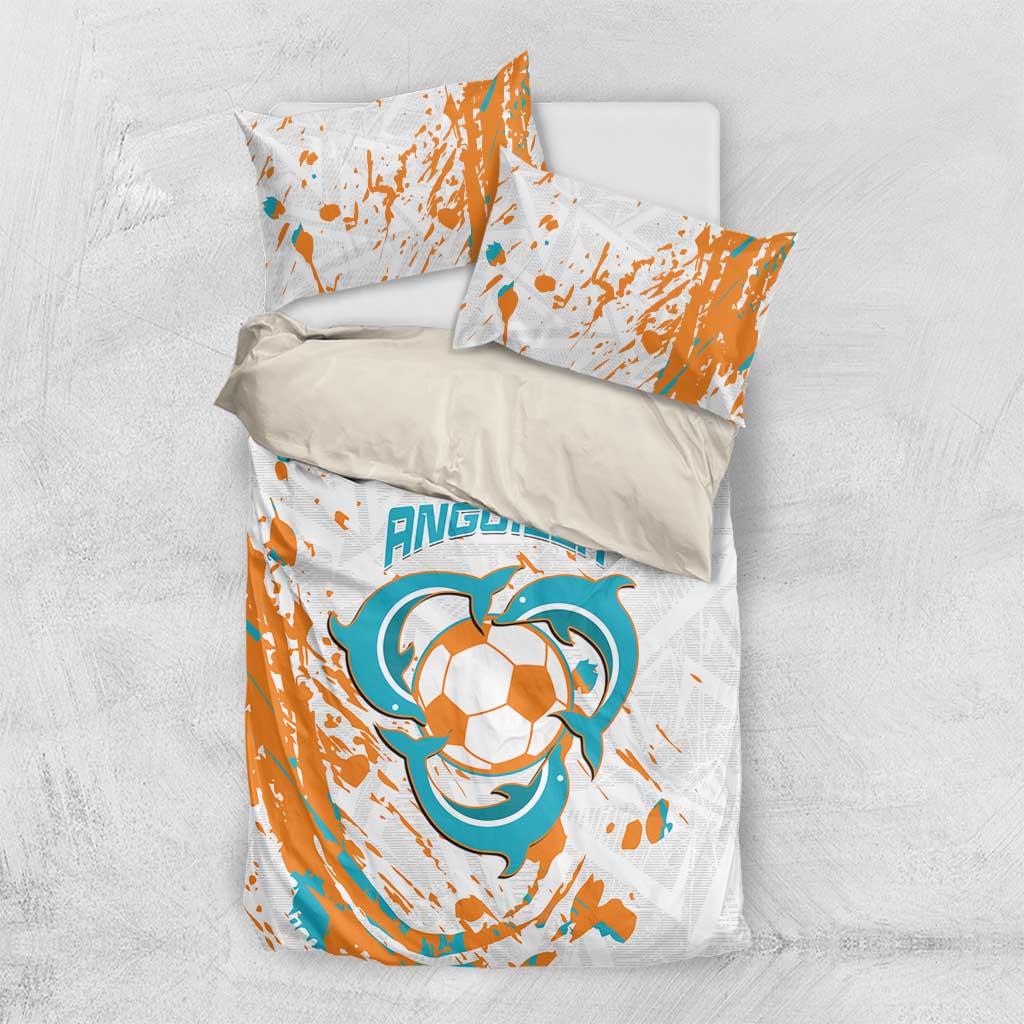 Custom Anguilla Football Bedding Set Go Champions Grunge Style