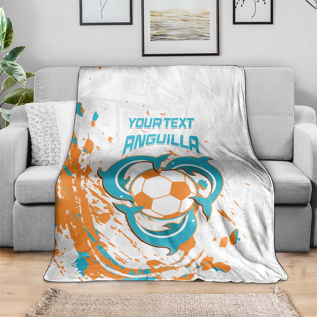 Custom Anguilla Football Blanket Go Champions Grunge Style
