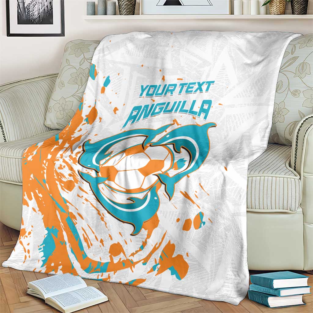 Custom Anguilla Football Blanket Go Champions Grunge Style