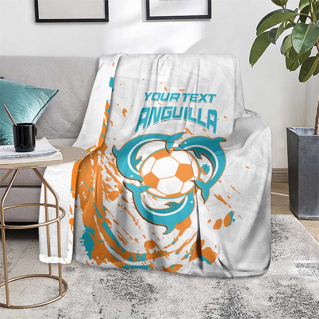 Custom Anguilla Football Blanket Go Champions Grunge Style