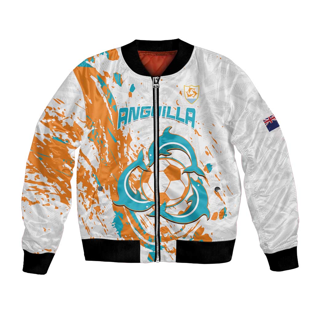 Custom Anguilla Football Bomber Jacket Go Champions Grunge Style