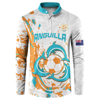 Custom Anguilla Football Button Sweatshirt Go Champions Grunge Style