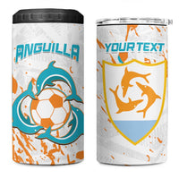 Custom Anguilla Football 4 in 1 Can Cooler Tumbler Go Champions Grunge Style