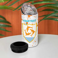 Custom Anguilla Football 4 in 1 Can Cooler Tumbler Go Champions Grunge Style