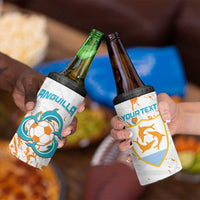 Custom Anguilla Football 4 in 1 Can Cooler Tumbler Go Champions Grunge Style