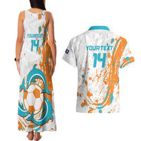 Custom Anguilla Football Couples Matching Tank Maxi Dress and Hawaiian Shirt Go Champions Grunge Style
