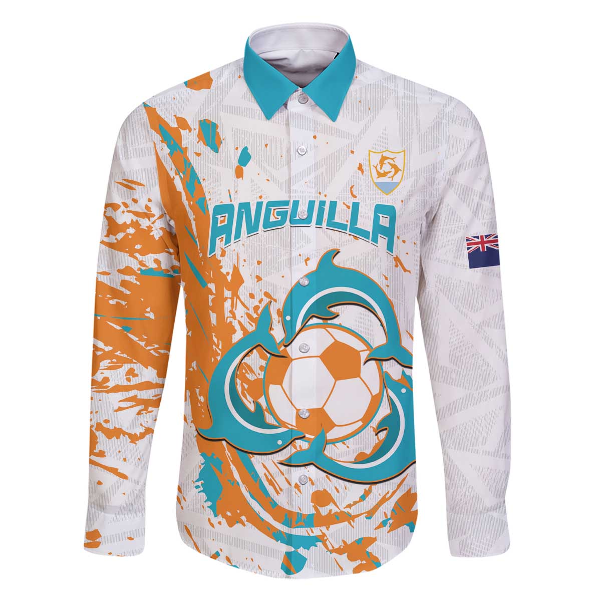Custom Anguilla Football Family Matching Off The Shoulder Long Sleeve Dress and Hawaiian Shirt Go Champions Grunge Style