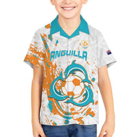 Custom Anguilla Football Family Matching Off The Shoulder Long Sleeve Dress and Hawaiian Shirt Go Champions Grunge Style