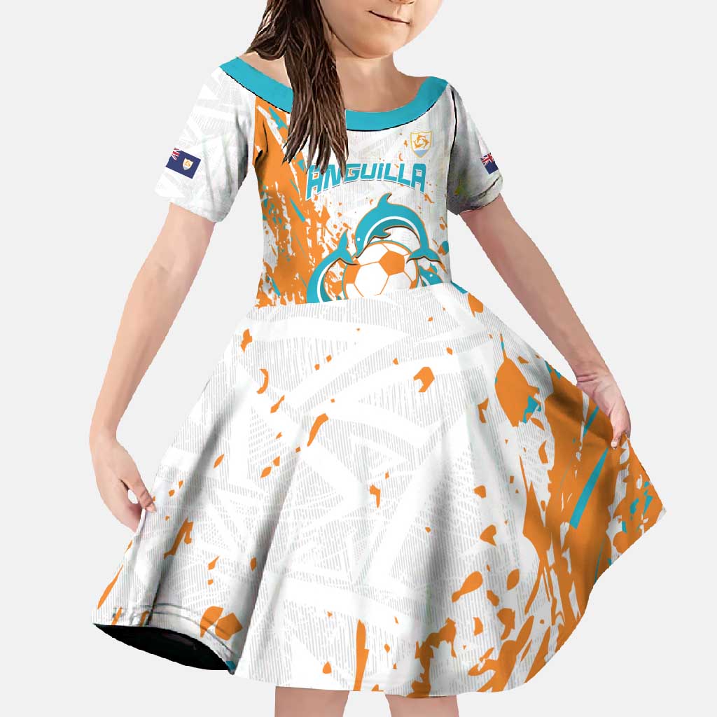 Custom Anguilla Football Family Matching Off Shoulder Maxi Dress and Hawaiian Shirt Go Champions Grunge Style