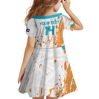 Custom Anguilla Football Family Matching Off Shoulder Short Dress and Hawaiian Shirt Go Champions Grunge Style