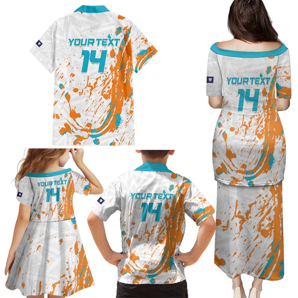 Custom Anguilla Football Family Matching Puletasi and Hawaiian Shirt Go Champions Grunge Style