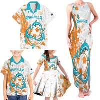 Custom Anguilla Football Family Matching Tank Maxi Dress and Hawaiian Shirt Go Champions Grunge Style
