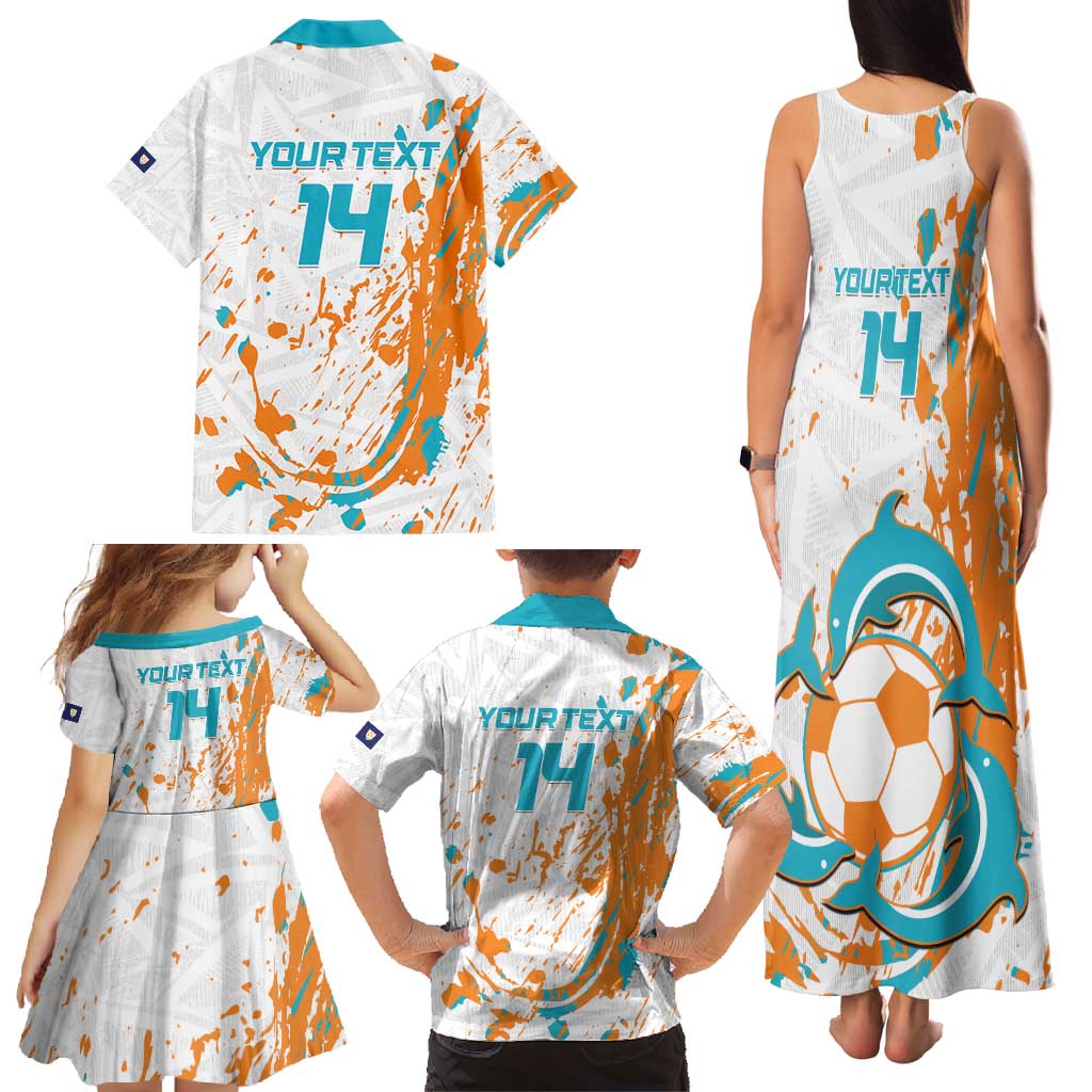 Custom Anguilla Football Family Matching Tank Maxi Dress and Hawaiian Shirt Go Champions Grunge Style