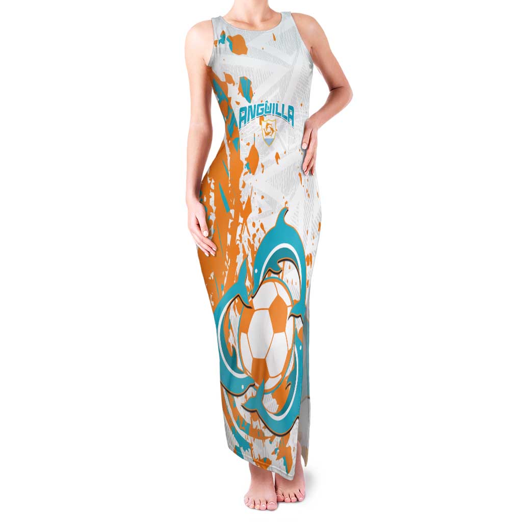 Custom Anguilla Football Family Matching Tank Maxi Dress and Hawaiian Shirt Go Champions Grunge Style