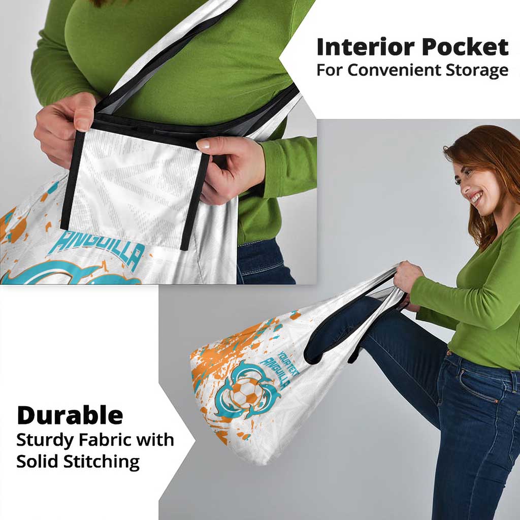 Custom Anguilla Football Grocery Bag Go Champions Grunge Style