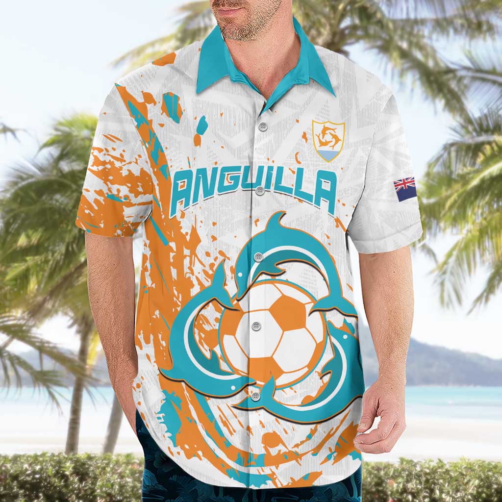Custom Anguilla Football Hawaiian Shirt Go Champions Grunge Style