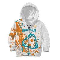 Custom Anguilla Football Kid Hoodie Go Champions Grunge Style