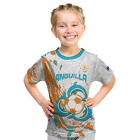 Custom Anguilla Football Kid T Shirt Go Champions Grunge Style