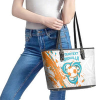 Custom Anguilla Football Leather Tote Bag Go Champions Grunge Style