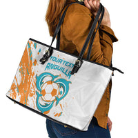 Custom Anguilla Football Leather Tote Bag Go Champions Grunge Style
