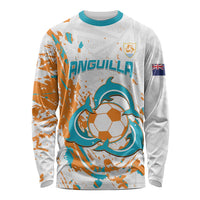 Custom Anguilla Football Long Sleeve Shirt Go Champions Grunge Style