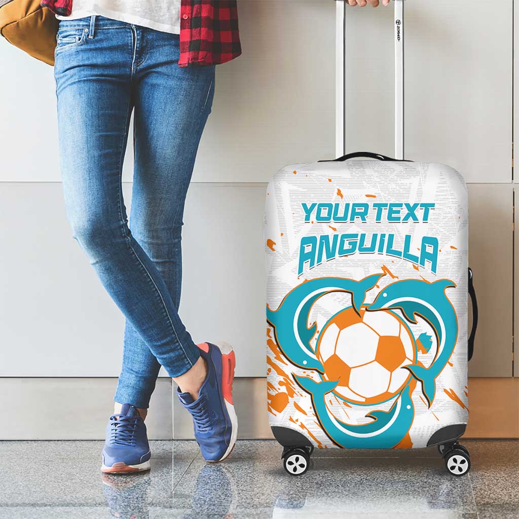 Custom Anguilla Football Luggage Cover Go Champions Grunge Style