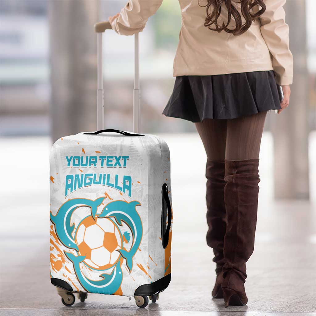 Custom Anguilla Football Luggage Cover Go Champions Grunge Style