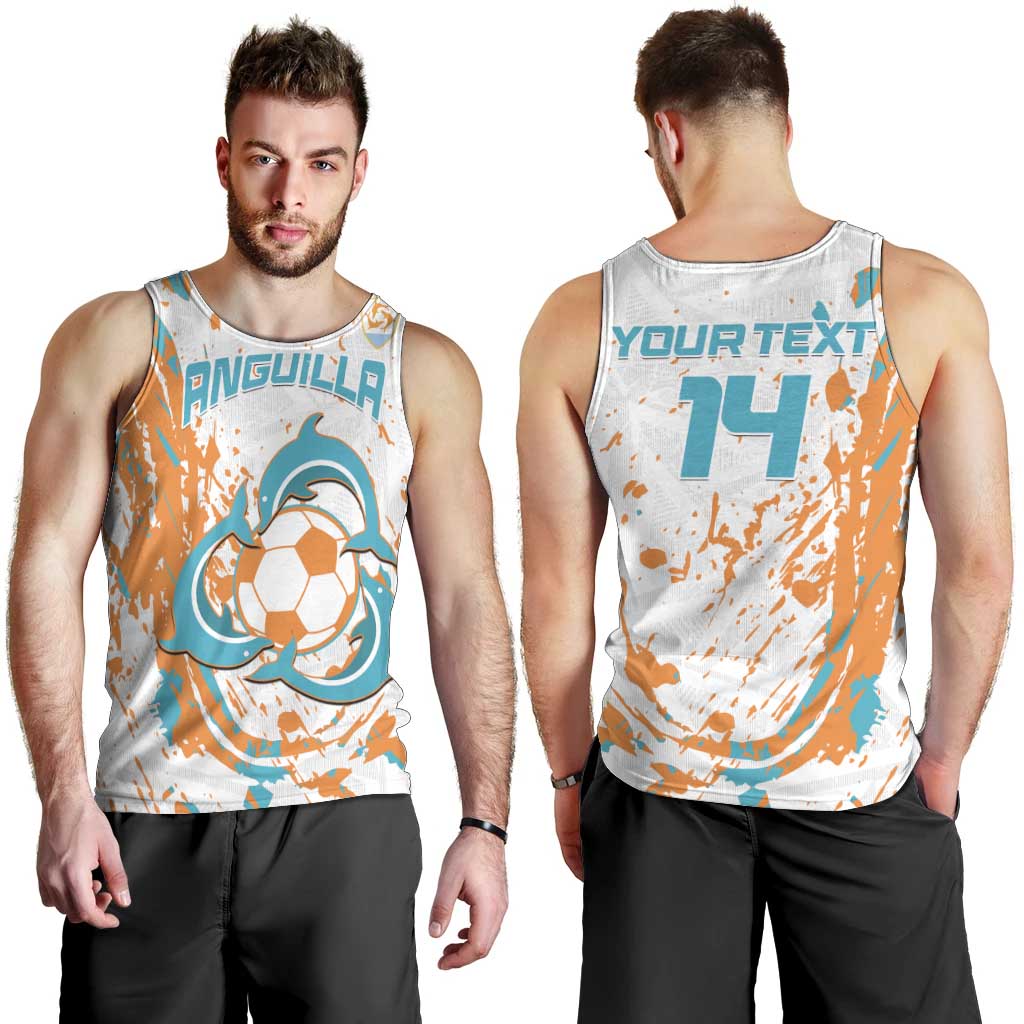 Custom Anguilla Football Men Tank Top Go Champions Grunge Style
