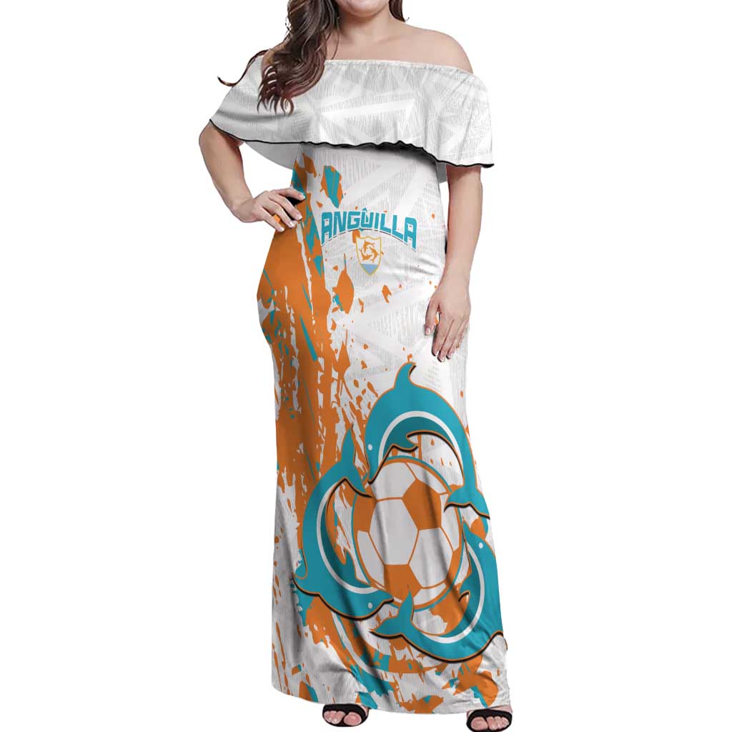 Custom Anguilla Football Off Shoulder Maxi Dress Go Champions Grunge Style