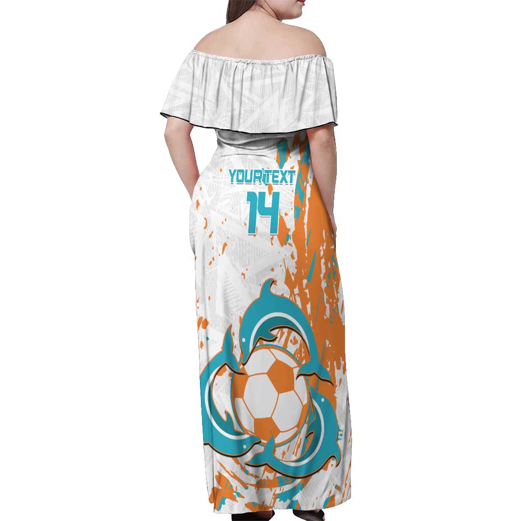 Custom Anguilla Football Off Shoulder Maxi Dress Go Champions Grunge Style