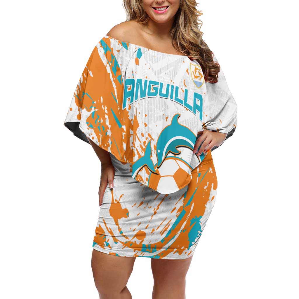 Custom Anguilla Football Off Shoulder Short Dress Go Champions Grunge Style