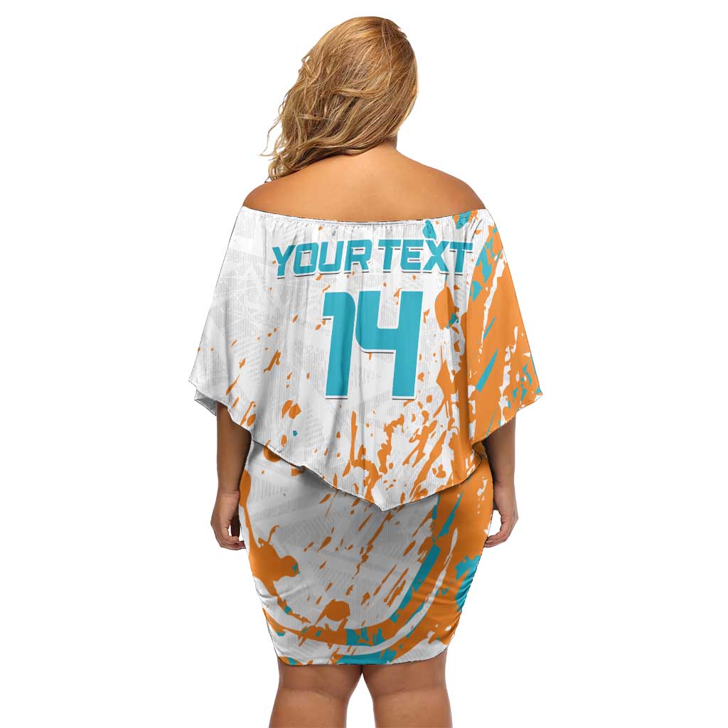 Custom Anguilla Football Off Shoulder Short Dress Go Champions Grunge Style