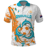 Custom Anguilla Football Polo Shirt Go Champions Grunge Style