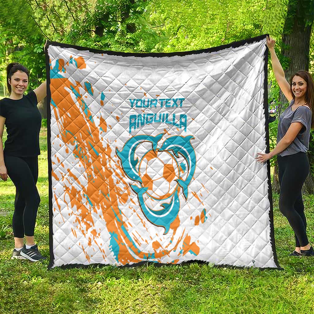Custom Anguilla Football Quilt Go Champions Grunge Style