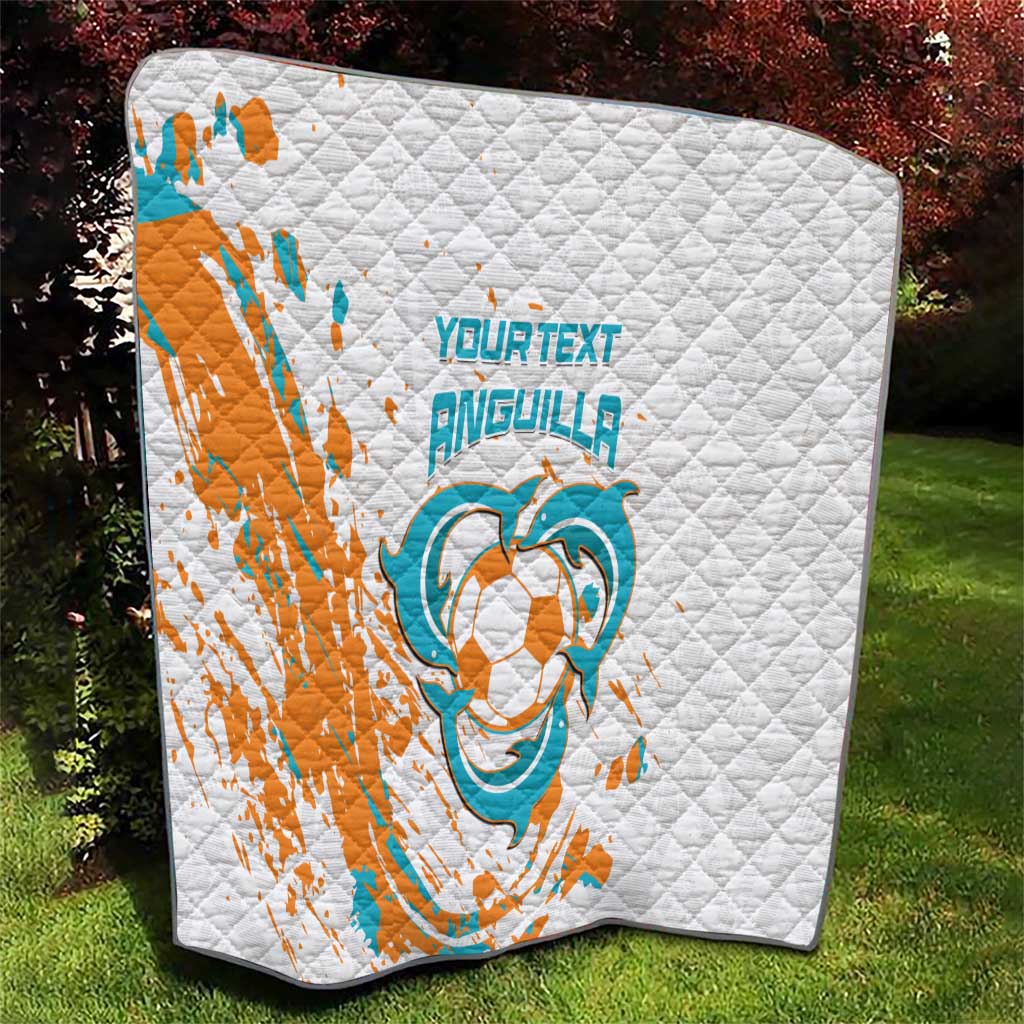 Custom Anguilla Football Quilt Go Champions Grunge Style