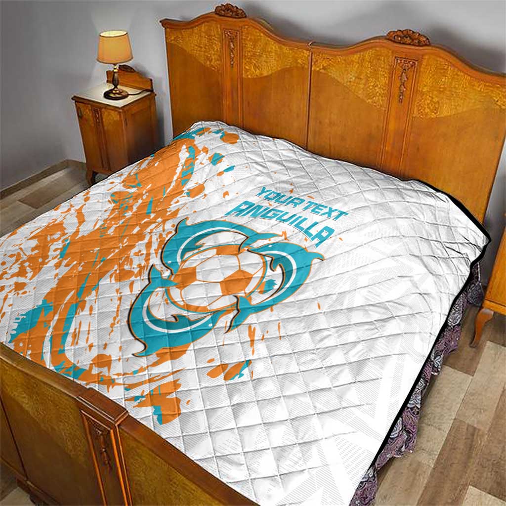 Custom Anguilla Football Quilt Go Champions Grunge Style