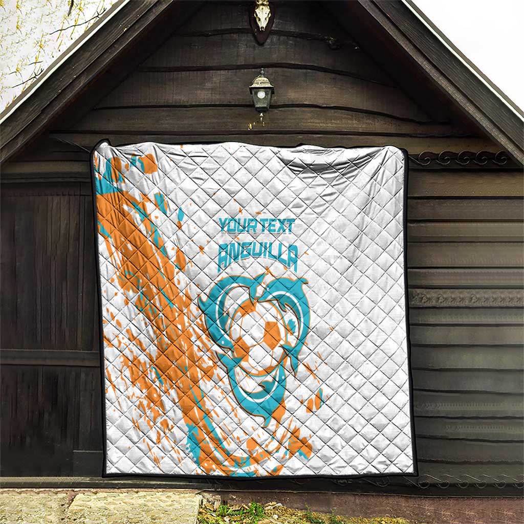 Custom Anguilla Football Quilt Go Champions Grunge Style
