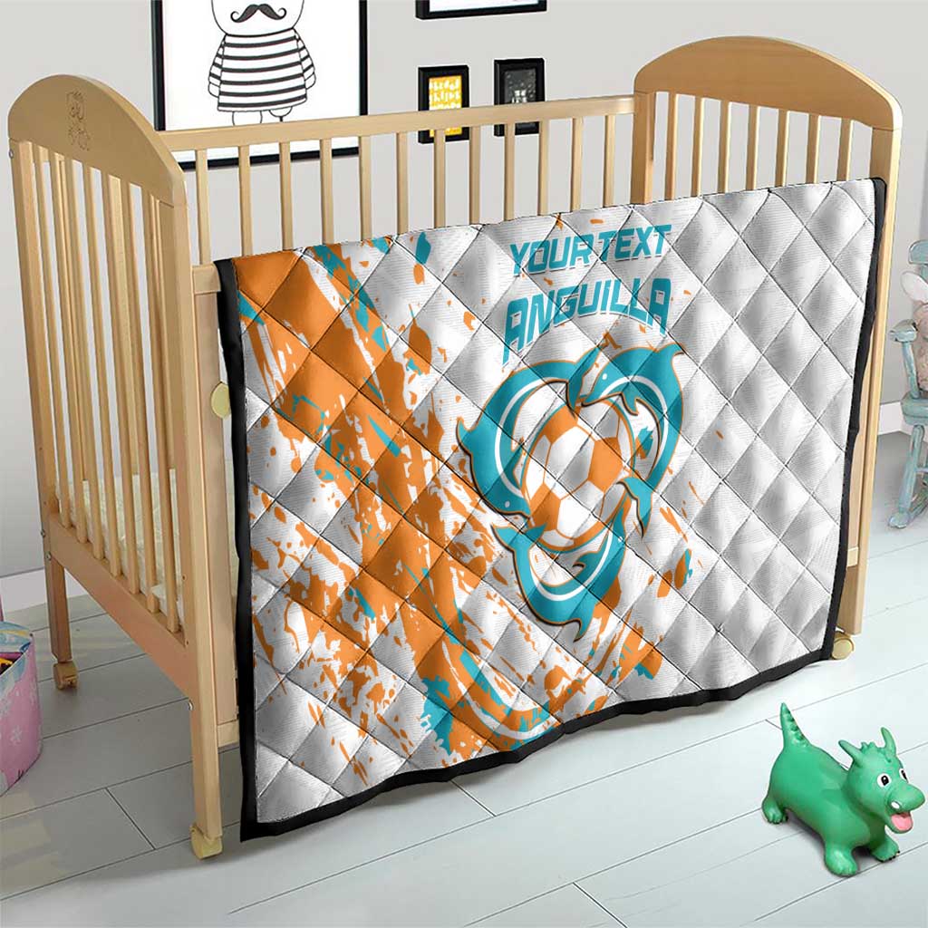 Custom Anguilla Football Quilt Go Champions Grunge Style