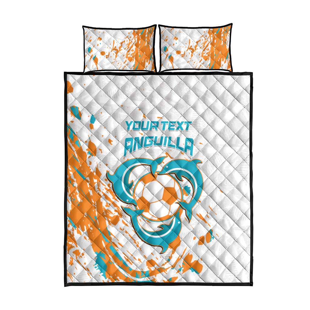 Custom Anguilla Football Quilt Bed Set Go Champions Grunge Style