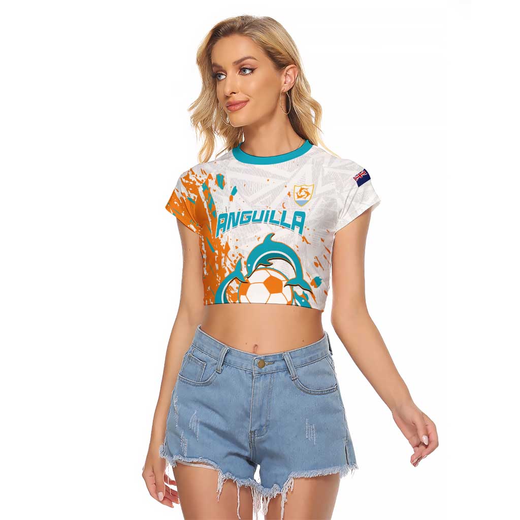Custom Anguilla Football Raglan Cropped T Shirt Go Champions Grunge Style