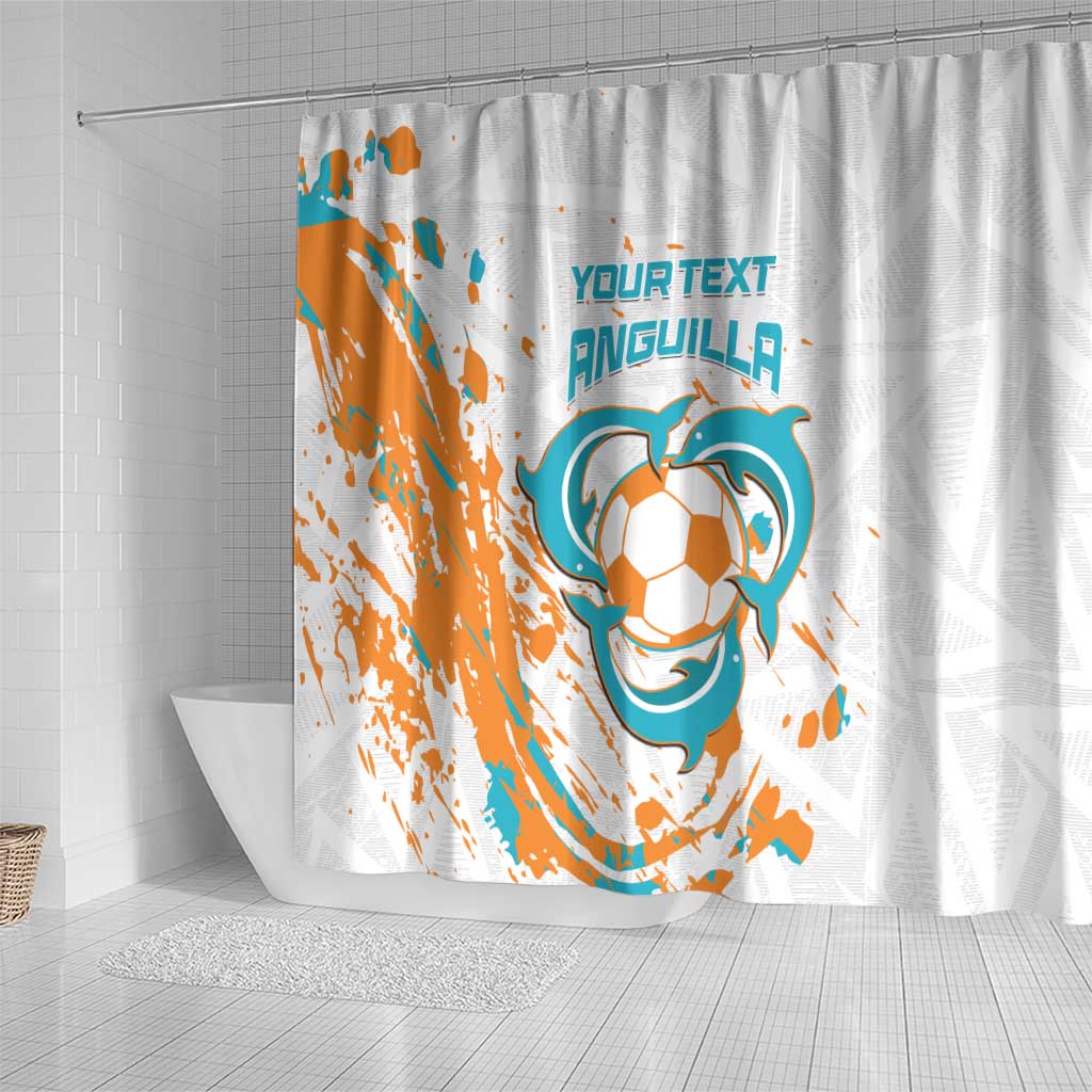 Custom Anguilla Football Shower Curtain Go Champions Grunge Style