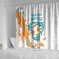 Custom Anguilla Football Shower Curtain Go Champions Grunge Style