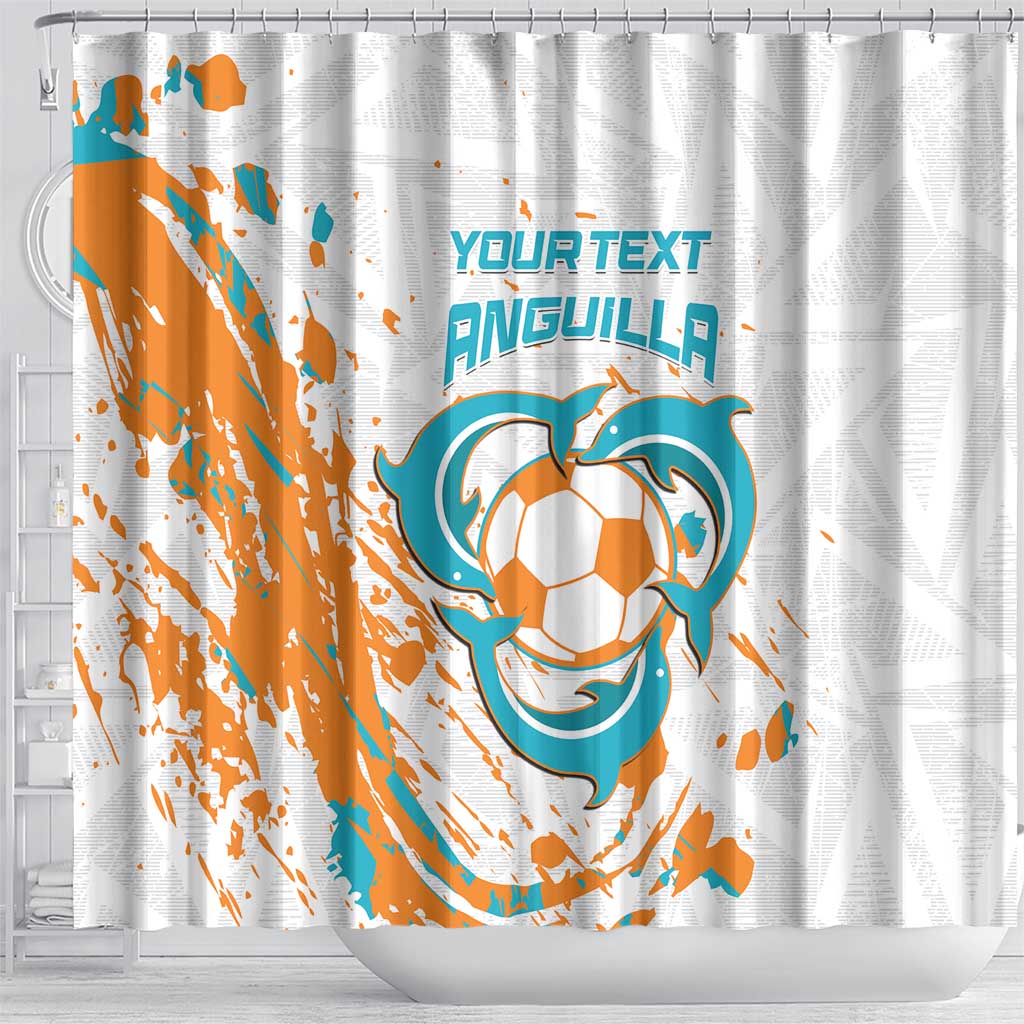 Custom Anguilla Football Shower Curtain Go Champions Grunge Style