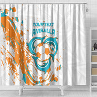 Custom Anguilla Football Shower Curtain Go Champions Grunge Style