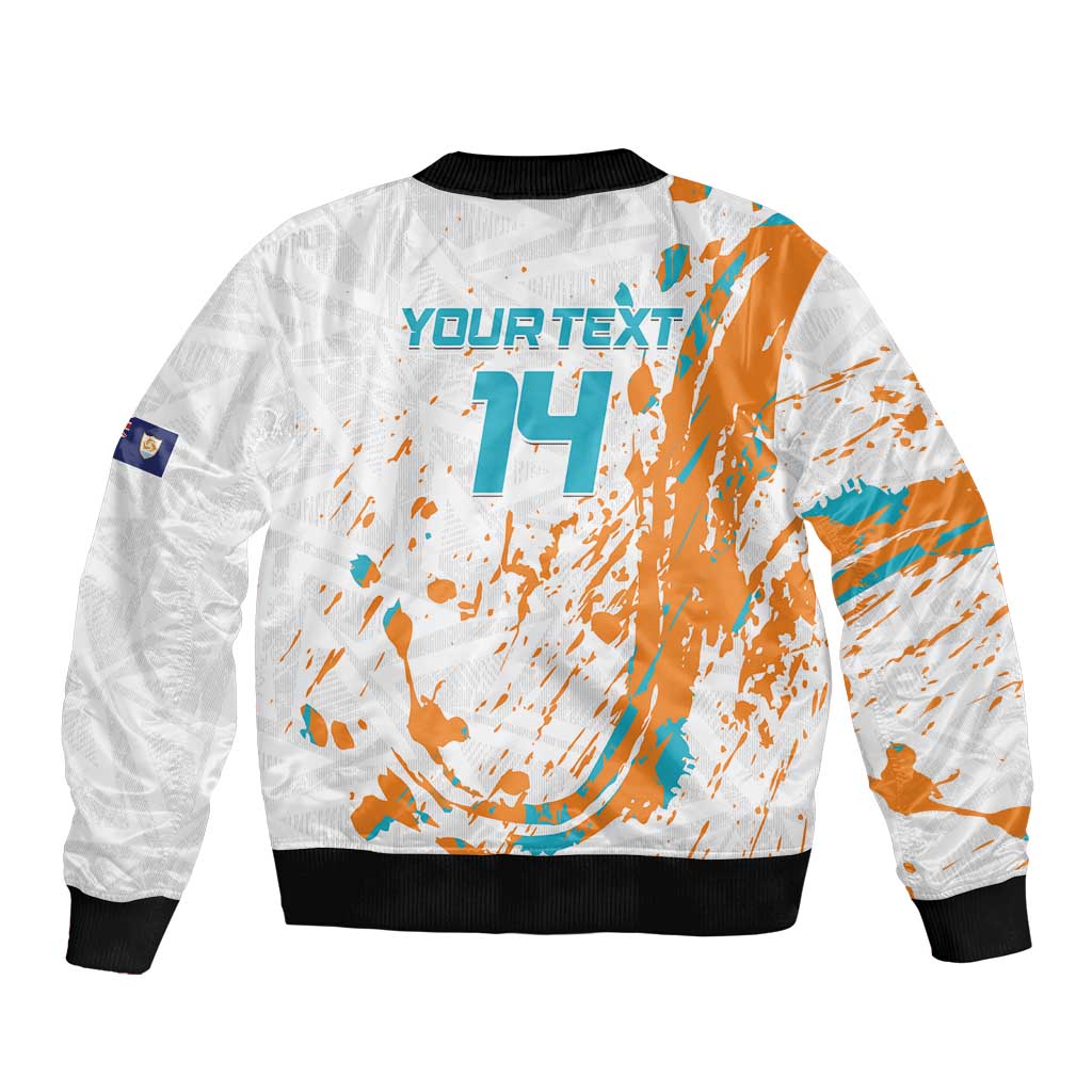 Custom Anguilla Football Sleeve Zip Bomber Jacket Go Champions Grunge Style