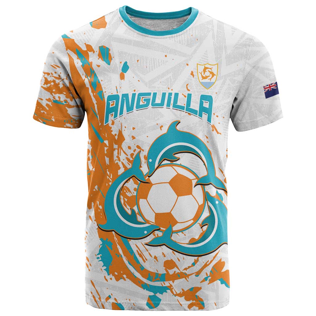 Custom Anguilla Football T Shirt Go Champions Grunge Style
