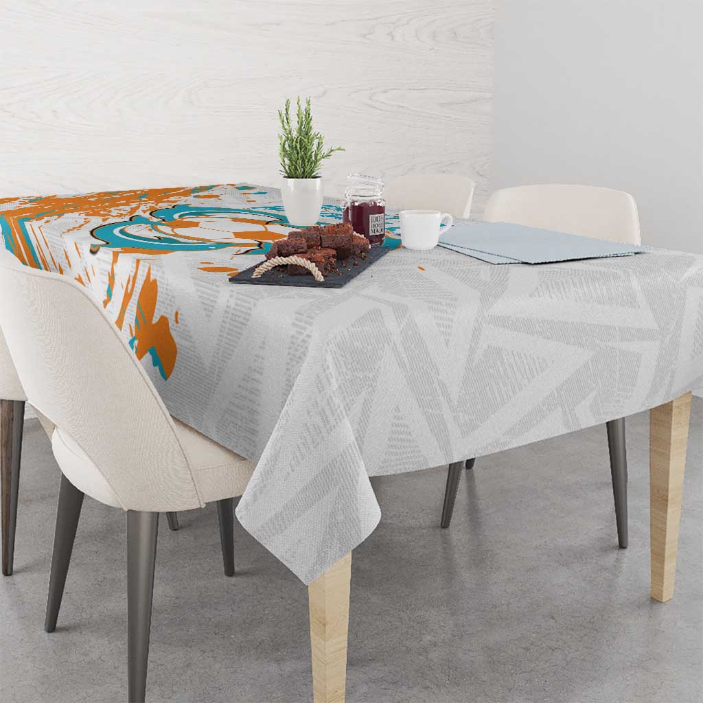 Custom Anguilla Football Tablecloth Go Champions Grunge Style