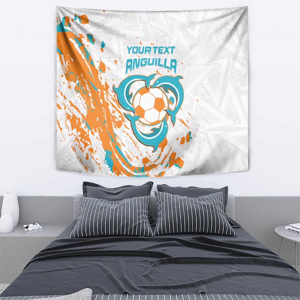 Custom Anguilla Football Tapestry Go Champions Grunge Style