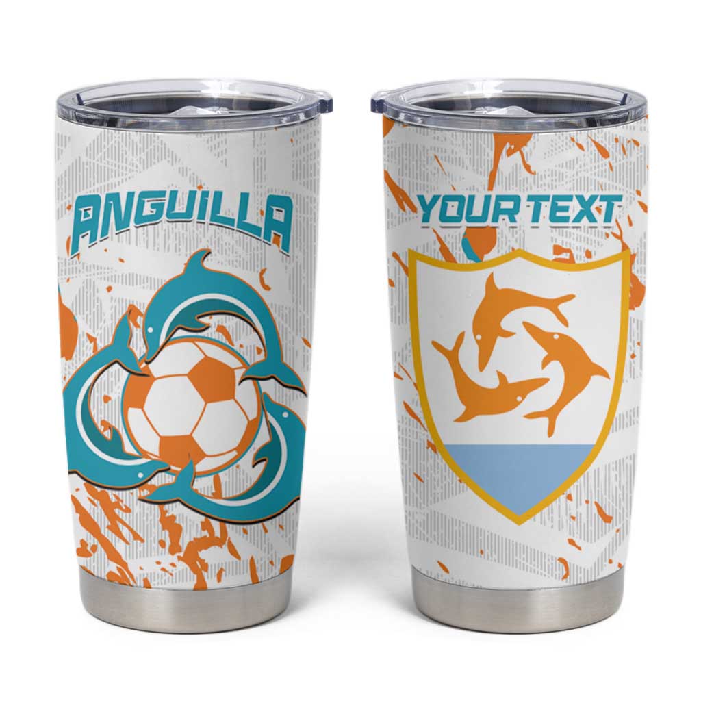 Custom Anguilla Football Tumbler Cup Go Champions Grunge Style